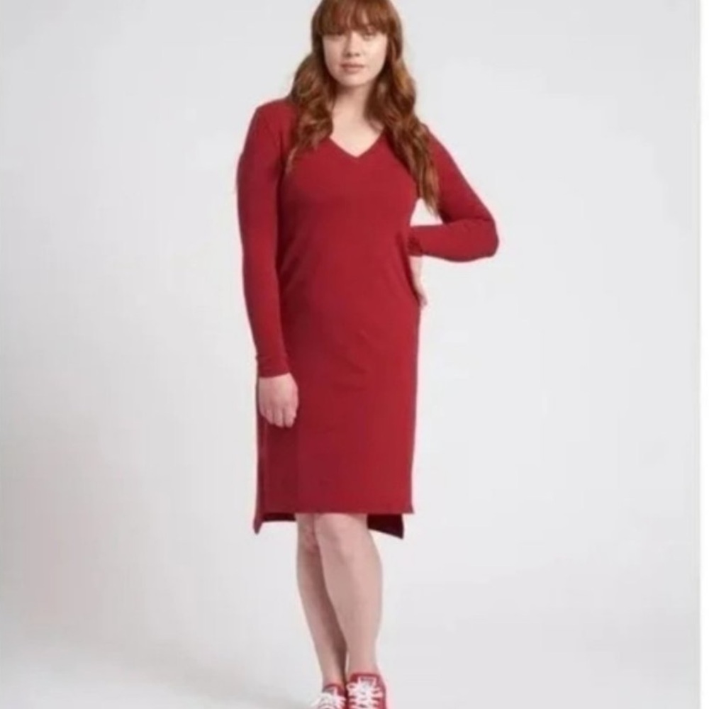 Universal Standard Red Long Sleeve Dress - Small